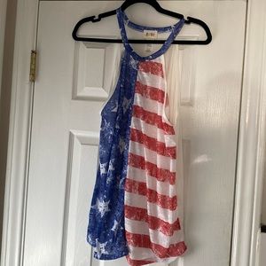 Bibi red white and blue patriot tank top size XL